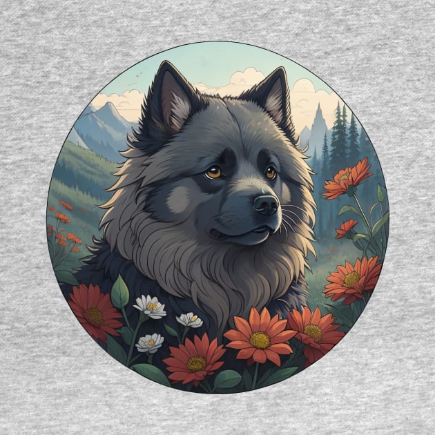 Keeshond Mountain Landscape by Pet And Petal